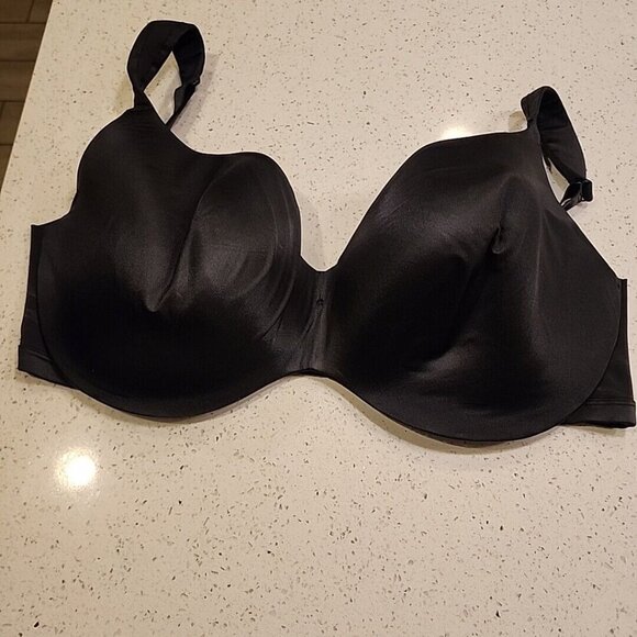 Cacique Bra 44F Lightly Lined Balconette Black Underwire - Picture 1 of 4